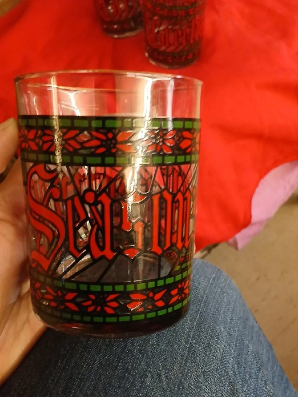 Houze seasons greeting lowball Decorative Glass Tumblers - Set of 4